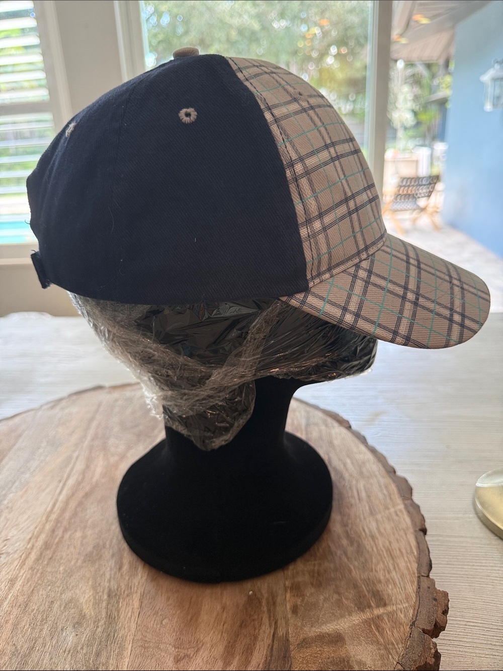 Plaid Pittsburgh Penguins Baseball Cap in Gray & Navy with Teal Accents - Picture 2 of 7